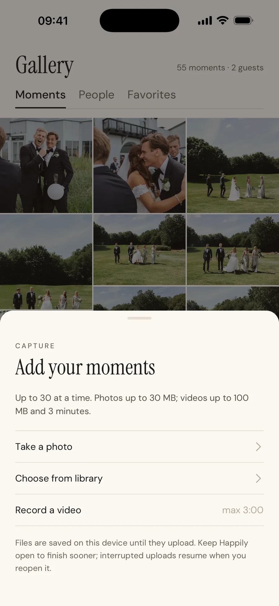 Adding photos and videos
