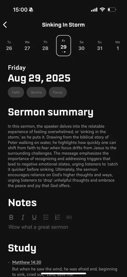 AI sermon summary
