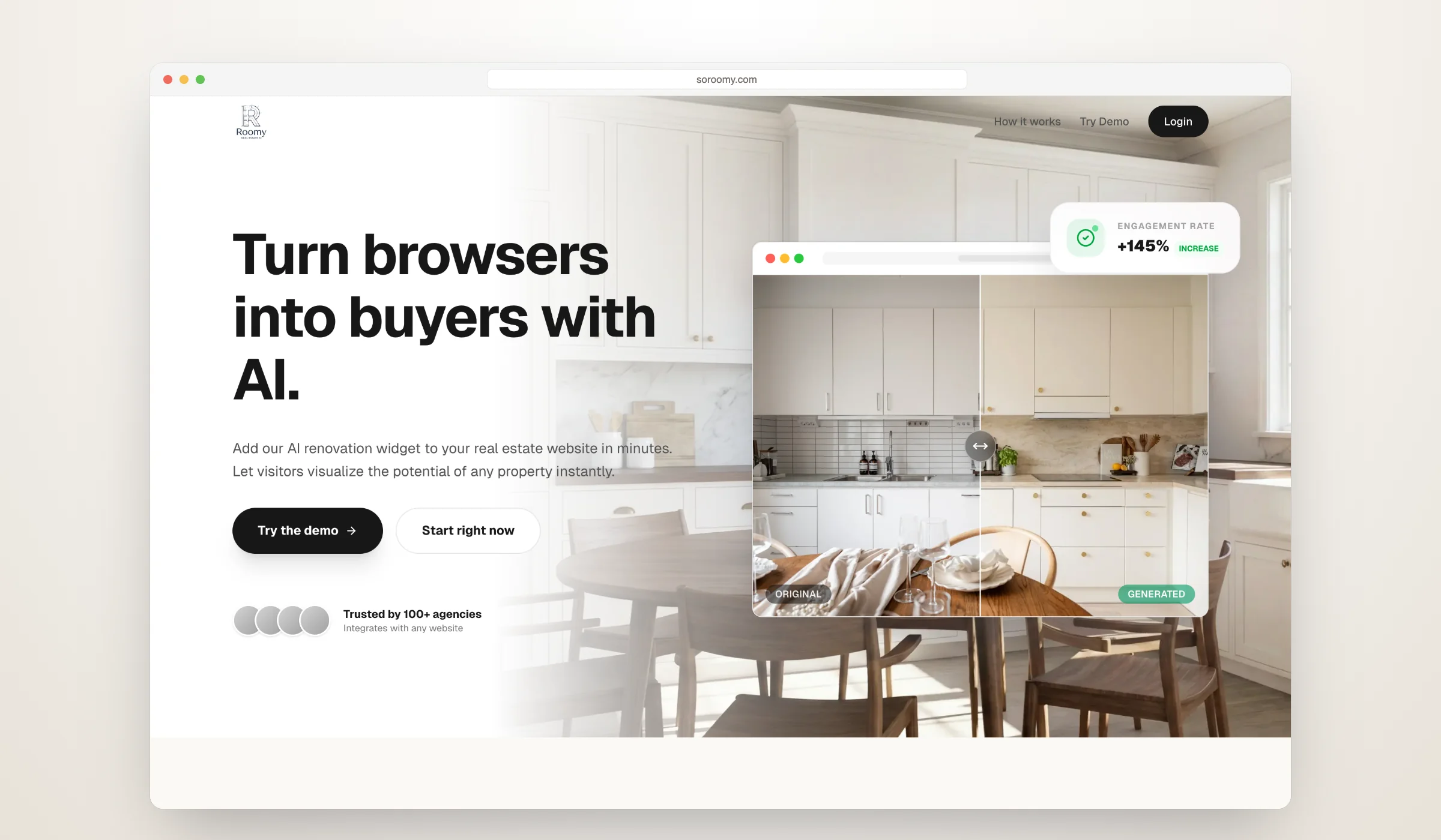 The Roomy website