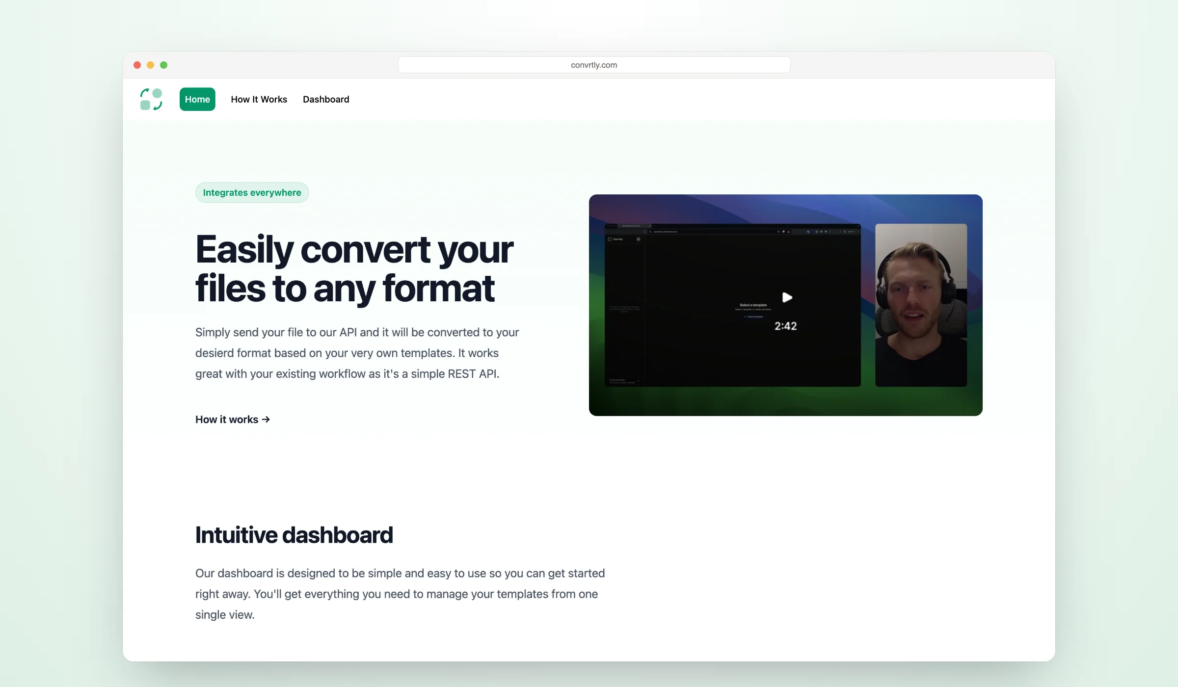 The Convrtly website
